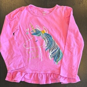 Carter’s Pink Unicorn “Believe in Yourself” Long Sleeve T-Shirt Size 6